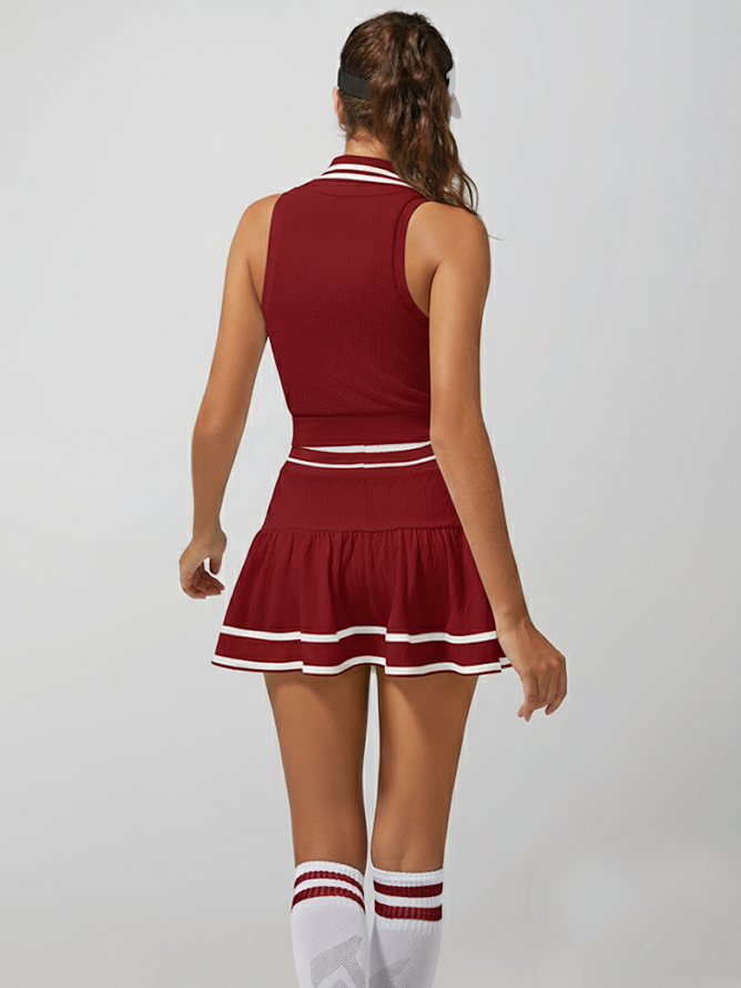 Buckle Polo Tank Top Red