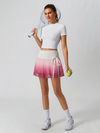 Tummy Control Ombre Pleated A-Line Tennis Skirt Pink