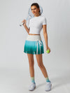 Tummy Control Ombre Pleated A-Line Tennis Skirt