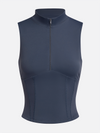 Front Zipper Stand Collar Tank Top