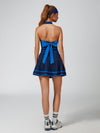 Cute Bow Halter Neckline Crop Tank Top with Built-in Bra