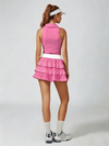 Contrast Waist Tiered Ruffles Tennis Skirt