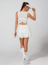 Built-in Bra Bow Cut Out V Neck Sleeveless Tennis Dress
