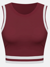Seamless Ribbed Performance Fabric Crew Neck Crop Tank Top