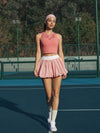 High Elasticity Bubble Pickleball Skirt Pink