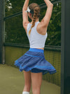 Quick-Dry Bow Floral A-Line Tennis Skirt