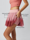 Quick-Dry Bow Ombre A-Line Tennis Skirt