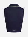 Women's Breathable Buckle Polo Collar Crop Tank Top