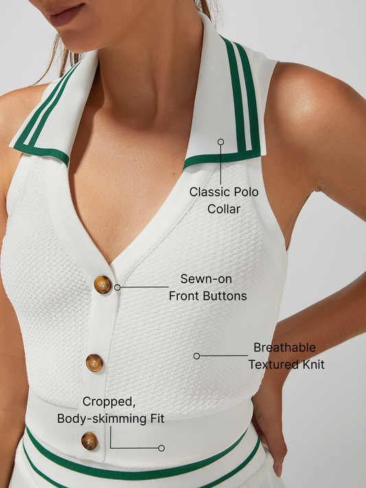 Buckle Polo Crop Tank Top