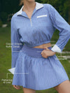 Quick-Dry Peplum Floral A-Line Tennis Skirt