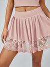Lace-trimmed Pleated Tennis Skirt