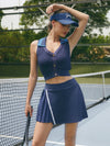 Quick-Dry Pleated Floral A-Line Tennis Skirt