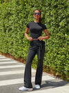 Women's High-Elastic Lace-up Long Pant