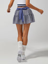 High-stretch Waistband Bow Tennis Skirt