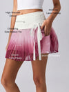 Tummy Control Ombre Pleated A-Line Tennis Skirt Pink