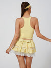 Breathable Bow Lace A-Line Tennis Skirt