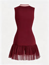 High-Elastic Button Detail Webbing Polo Collar Sleeveless Tennis Dress