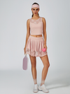 Lace-trimmed Pleated Tennis Skirt