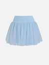 High-Elastic 3D Floral Mesh A-Line Tennis Skirt