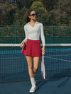 Retro Side Stripe Back Pleated A-line Tennis Skirt