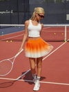 Breathable Ombre Pleated A-Line Tennis Skirt Orange