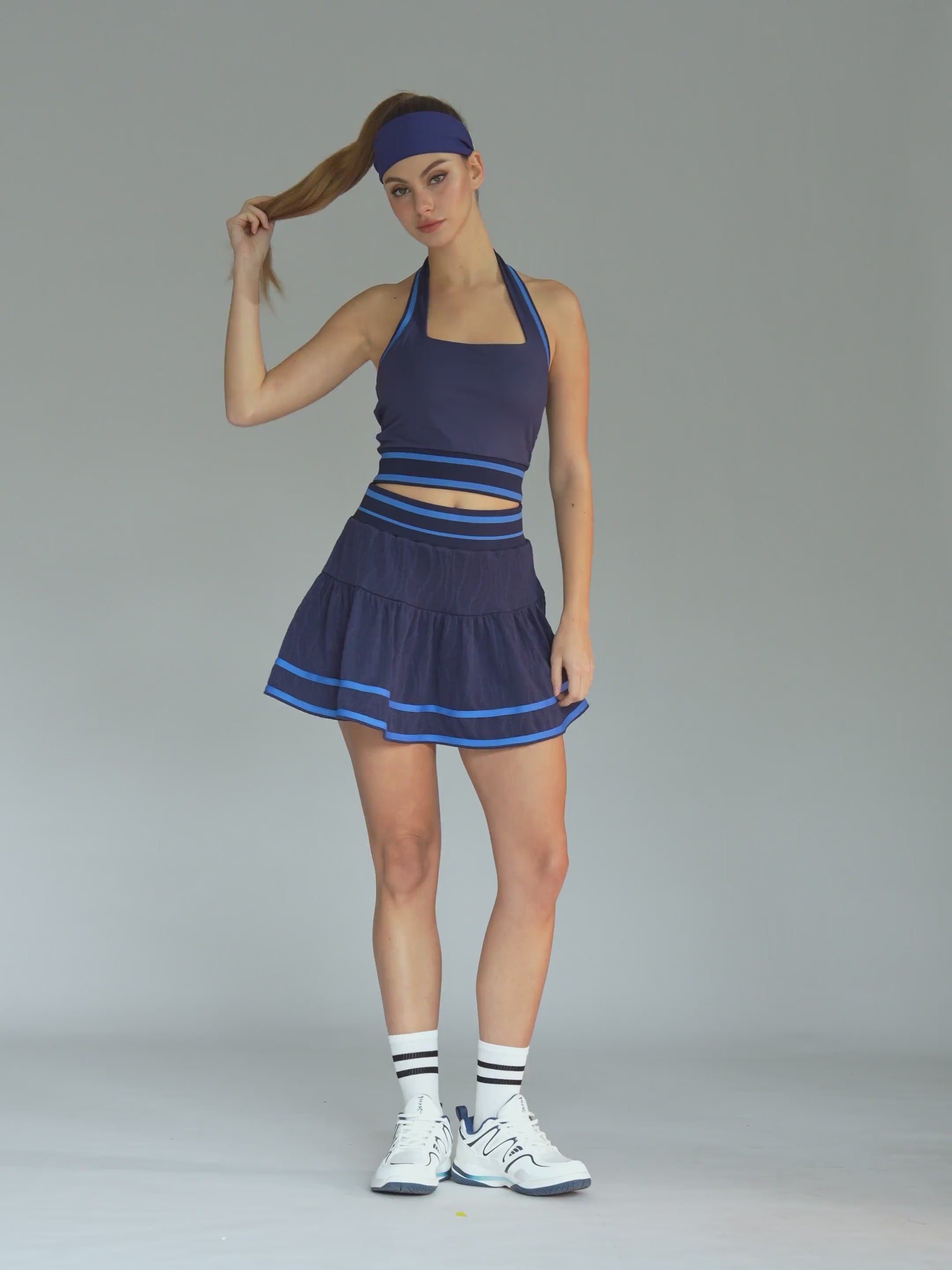 Cute Bow Halter Neckline Crop Tank Top with Built-in Bra Yellow