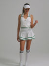 Collegiate Stripes Pleated Tennis Skirt