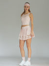 Lace-trimmed Pleated Pickleball Skirt Pink