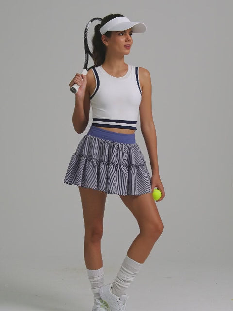 High-stretch Waistband Bow Tennis Skirt
