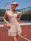 Women's Ruffled V Neck Sleeveless Tank Top