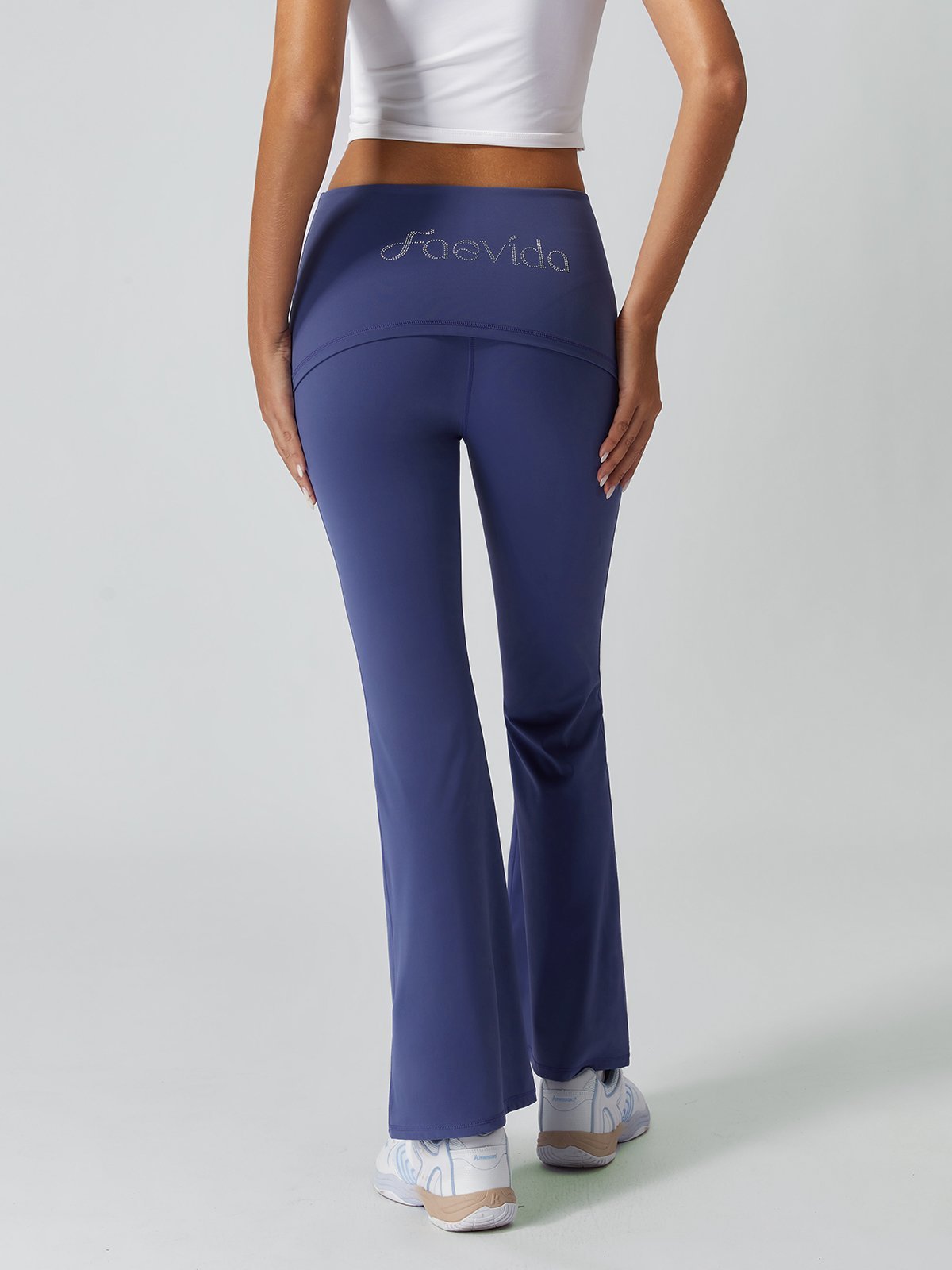 Women's High-Elastic Rhinestones Long Bootcut Pant