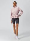 Women's Sun Protection Drawstring Ruffled Stand Collar Jacket