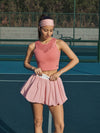 High Elasticity Bubble Tennis Skirt Berry Pink