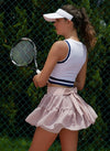 High-stretch Waistband Bow Tennis Skirt Light Pink