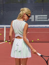 Built-in Bra Bow Cut Out V Neck Sleeveless Tennis Dress Green